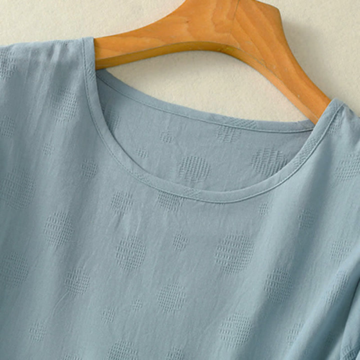 T-shirt da donna a maniche corte, ampia, con scollo rotondo e stampa Buddha Stones. - image 2