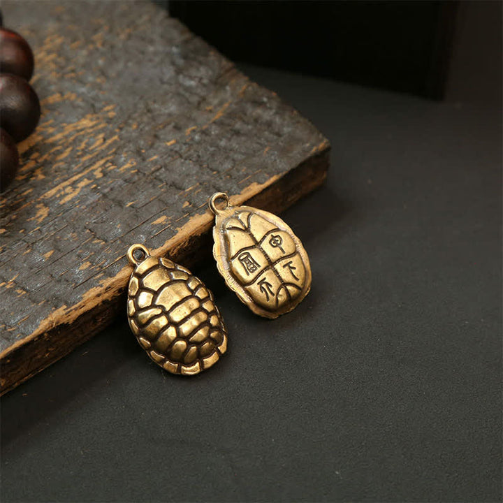 Buddha Stones Portachiavi di protezione con tartarughe in ottone, monete Pi Xiu e cinque imperatori - image 4