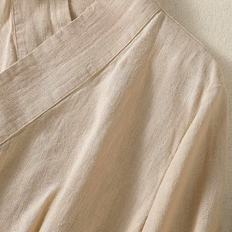 Buddha Stones Camicia da donna a maniche lunghe, stile casual primavera/estate, con scollo a V e coulisse, tinta unita. - image 16