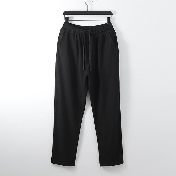 Buddha Stones Completo estivo da uomo con camicia a maniche corte, pantaloni e colletto alla coreana, coulisse, stile Tang, con tasche, ideale per la meditazione. - image 13