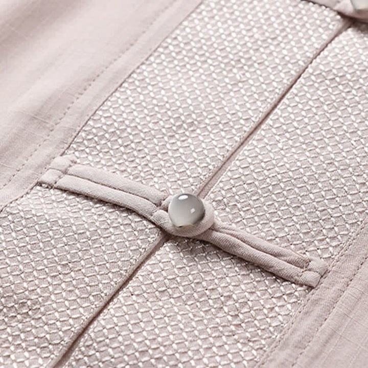 Buddha Stones Completo da uomo composto da 2 pezzi: camicia a maniche lunghe, pantaloni, colletto alla coreana, bottoni a rana, stile Spring Tang, tinta unita, ideale per la meditazione, con tasche. - image 5