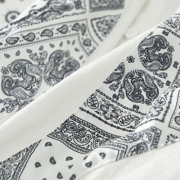 Buddha Stones Camicia da uomo a maniche lunghe in cotone con stampa paisley, stile vintage, con bottoni e taschino applicato, ideale per l'autunno. - image 13