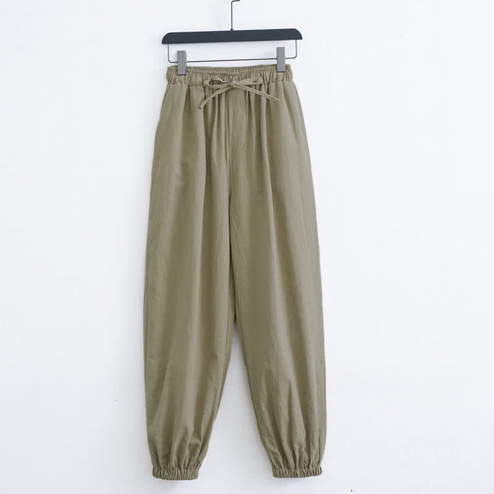 Pantaloni harem da uomo casual in cotone tinta unita con motivo Buddha Stones e tasche - Cachi scuro - US/UK/AU44, EU54 (4XL) - image 6