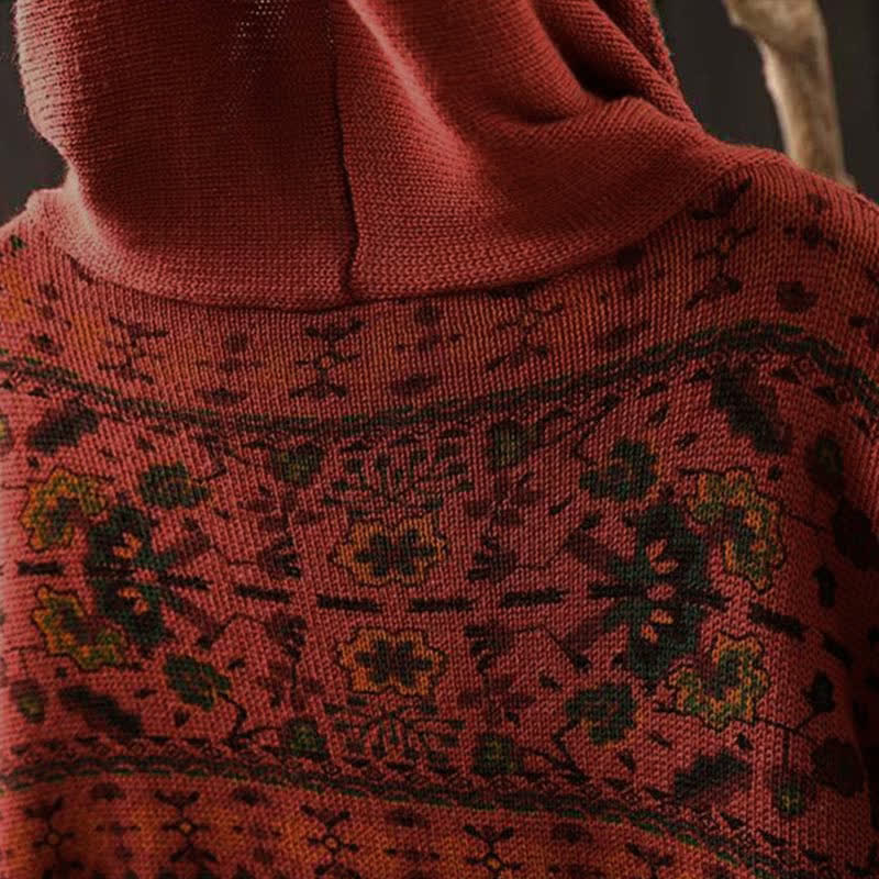 Felpa con cappuccio a maniche lunghe da donna in cotone con stampa Buddha Stones Fall Striped Geometric Flowers. - image 6