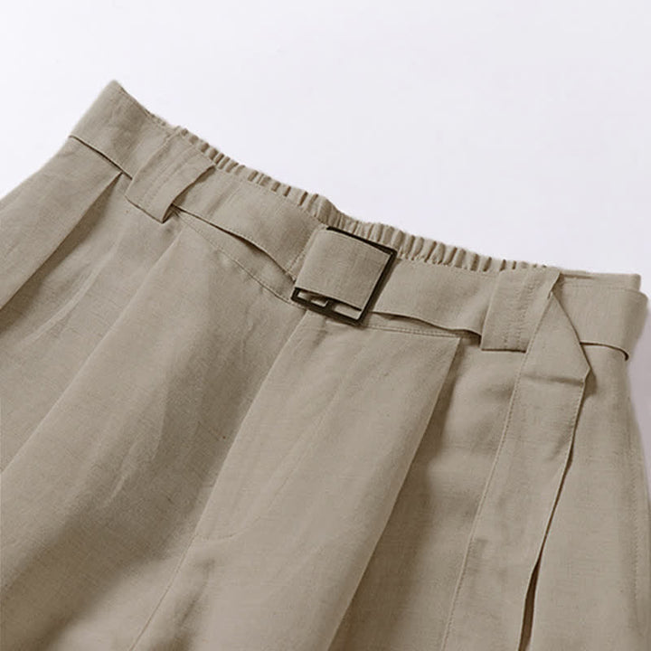 Pantaloni da uomo estivi in ​​cotone e lino a gamba larga con cerniera e elastico in vita, con motivo Buddha Stones tasche. - image 2