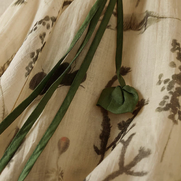 Buddha Stones Camicie da donna a maniche lunghe con coulisse, stile boho, primavera/estate, con stampa floreale. - image 4