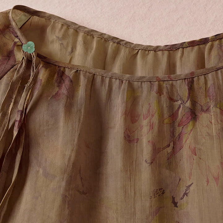 Buddha Stones Camicie da donna a maniche lunghe con coulisse, stile boho, primavera/estate, con stampa floreale. - image 15