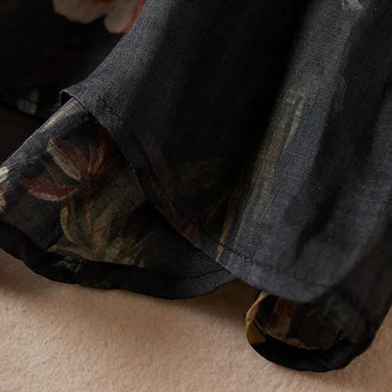 Buddha Stones Camicie da donna a maniche lunghe con coulisse, stile boho, primavera/estate, con stampa floreale. - image 12
