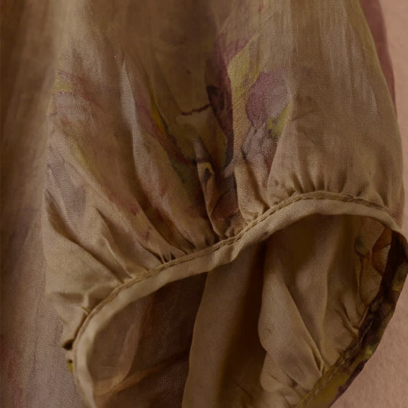 Buddha Stones Camicie da donna a maniche lunghe con coulisse, stile boho, primavera/estate, con stampa floreale. - image 18