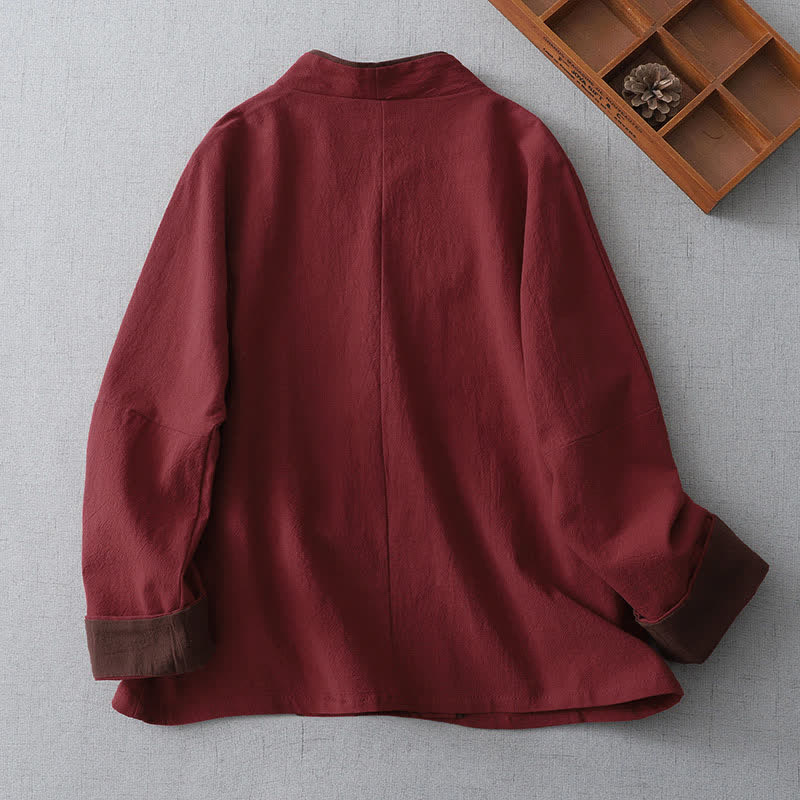 Buddha Stones Kimono da donna tinta unita con scollo a V e nodo, stile vintage, per primavera/autunno. - image 1