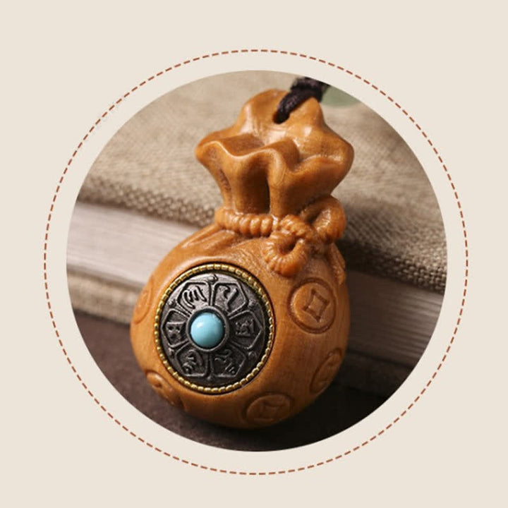Buddha Stones Sandalo rosso Sandalo verde Om Mani Padme Hum Benedizione Moneta cinese Borsa porta soldi Design Portachiavi serenità - image 16
