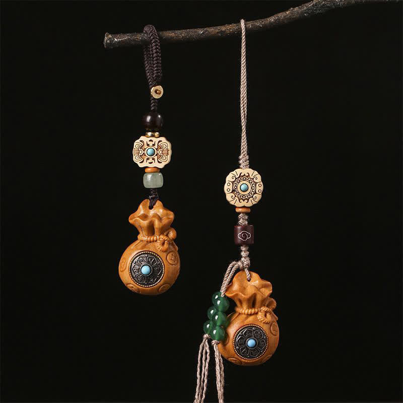 Buddha Stones Sandalo rosso Sandalo verde Om Mani Padme Hum Benedizione Moneta cinese Borsa porta soldi Design Portachiavi serenità - image 21