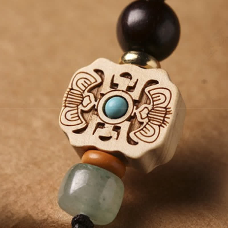 Buddha Stones Sandalo rosso Sandalo verde Om Mani Padme Hum Benedizione Moneta cinese Borsa porta soldi Design Portachiavi serenità - image 15