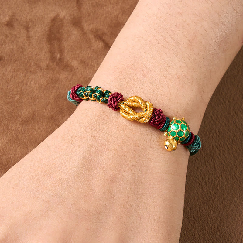 Buddha Stones Bracciale protettivo in filo rosso con tartaruga di rame intrecciata a mano - image 13