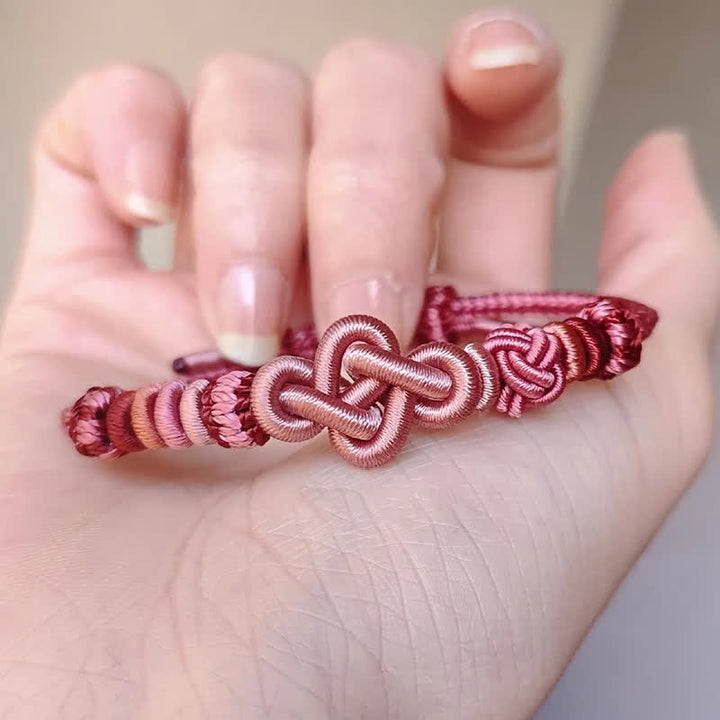 Buddha Stones Braccialetto portafortuna con perline di giada intrecciate a mano e cordino rosa - Rosa senza accessori - image 9
