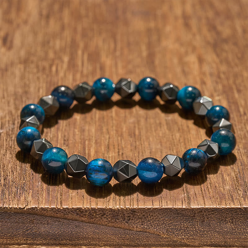 Buddha Stones Bracciale rinforzato con ematite occhio di tigre sfaccettata - image 20