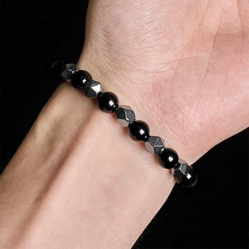 Buddha Stones Bracciale rinforzato con ematite occhio di tigre sfaccettata - image 5