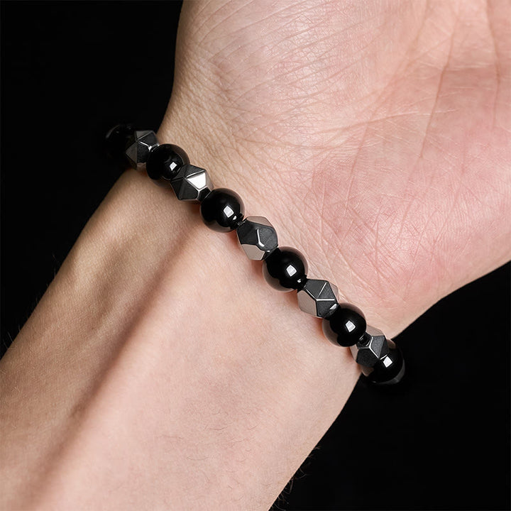 Buddha Stones Bracciale rinforzato con ematite occhio di tigre sfaccettata - image 5