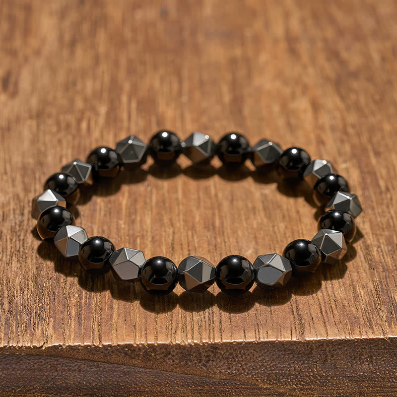 Buddha Stones Bracciale rinforzato con ematite occhio di tigre sfaccettata - image 4