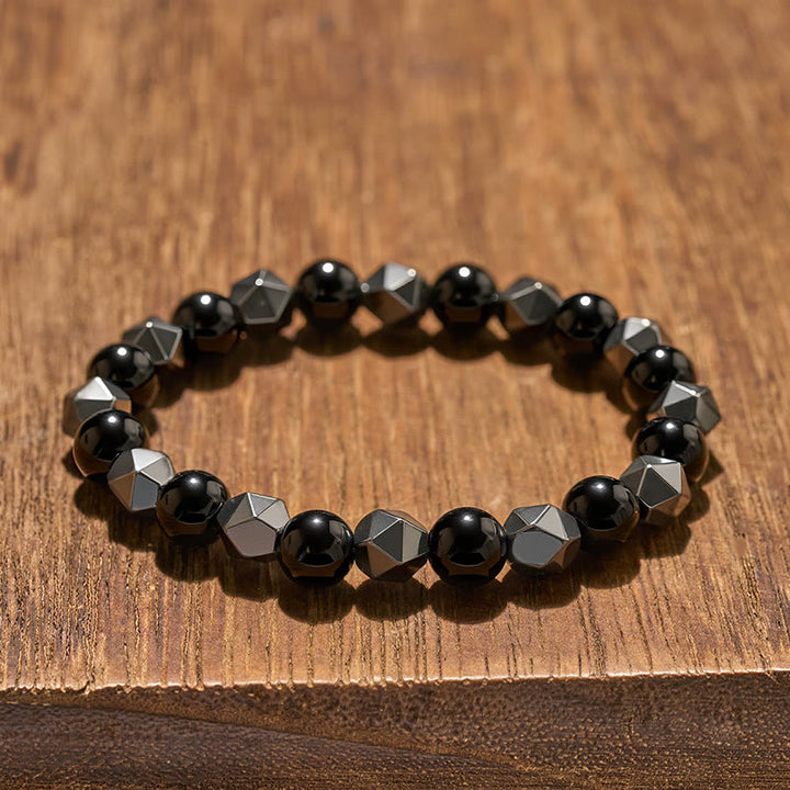 Buddha Stones Bracciale rinforzato con ematite occhio di tigre sfaccettata - image 4