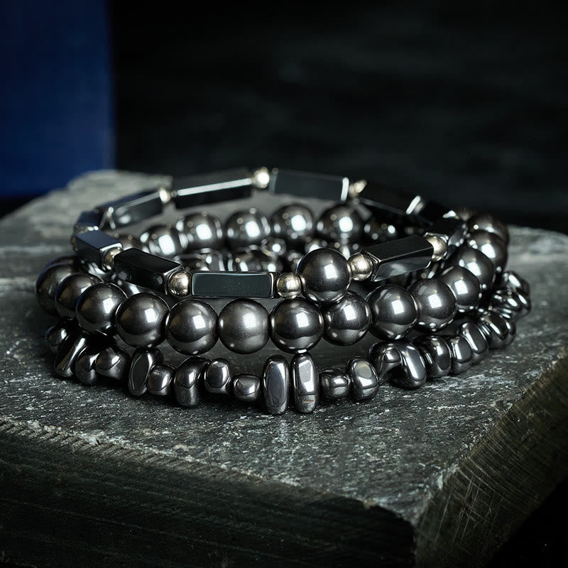Buddha Stones Braccialetto di perle di ematite ad alta potenza (3 pezzi) - image 1