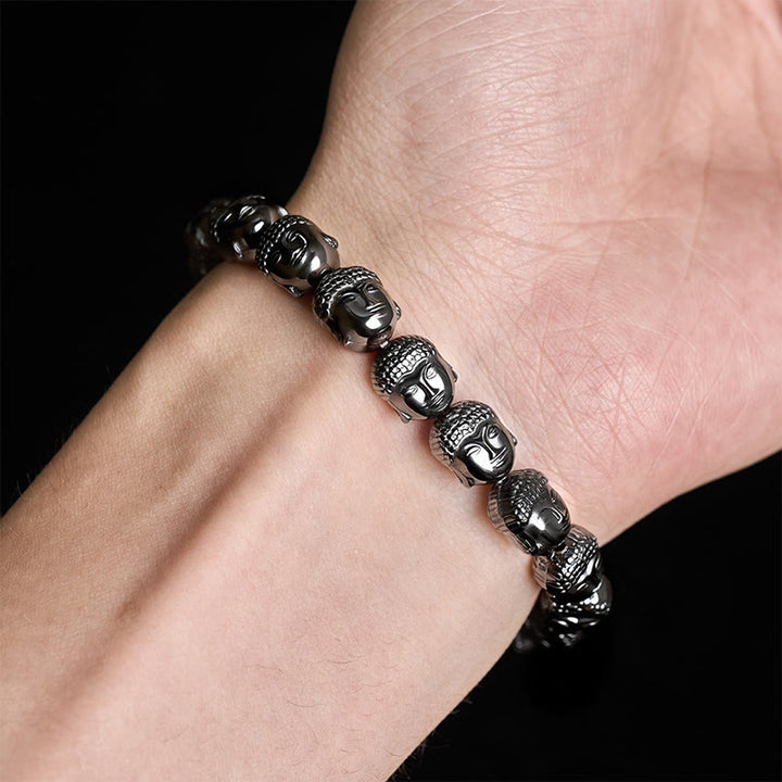 Buddha Stones Bracciale con perline di ematite a forma di Buddha - image 8