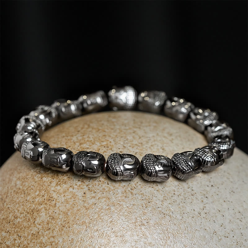 Buddha Stones Bracciale con perline di ematite a forma di Buddha - image 4