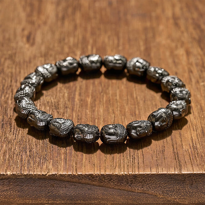 Buddha Stones Bracciale con perline di ematite a forma di Buddha - image 1