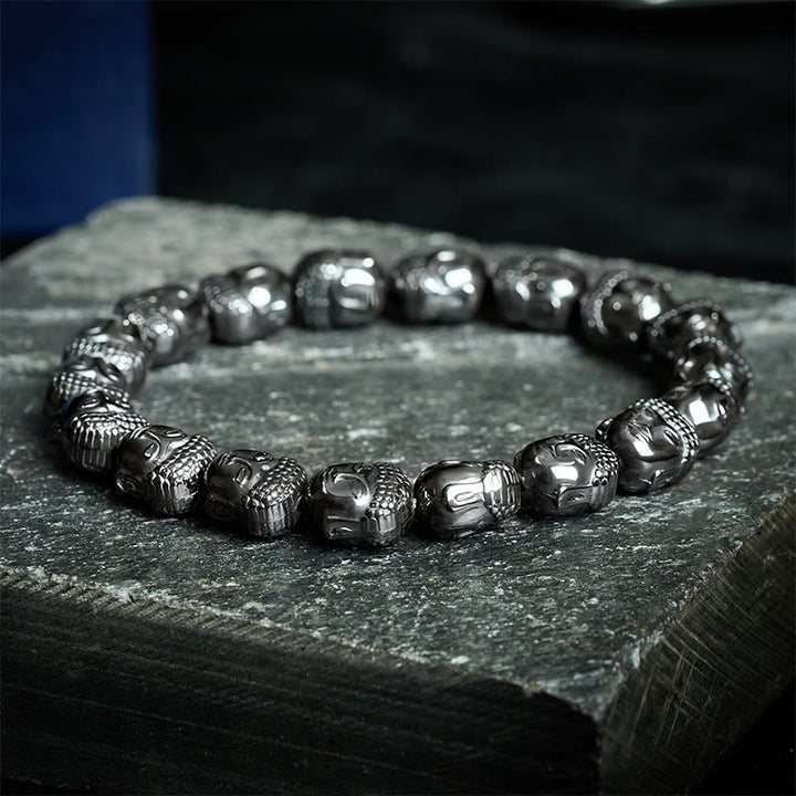 Buddha Stones Bracciale con perline di ematite a forma di Buddha - image 3