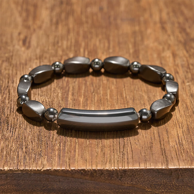 Buddha Stones Bracciale minimalista con barretta di ematite per radicamento e potente - Ematite (Focus ♥ Supporto) - image 0