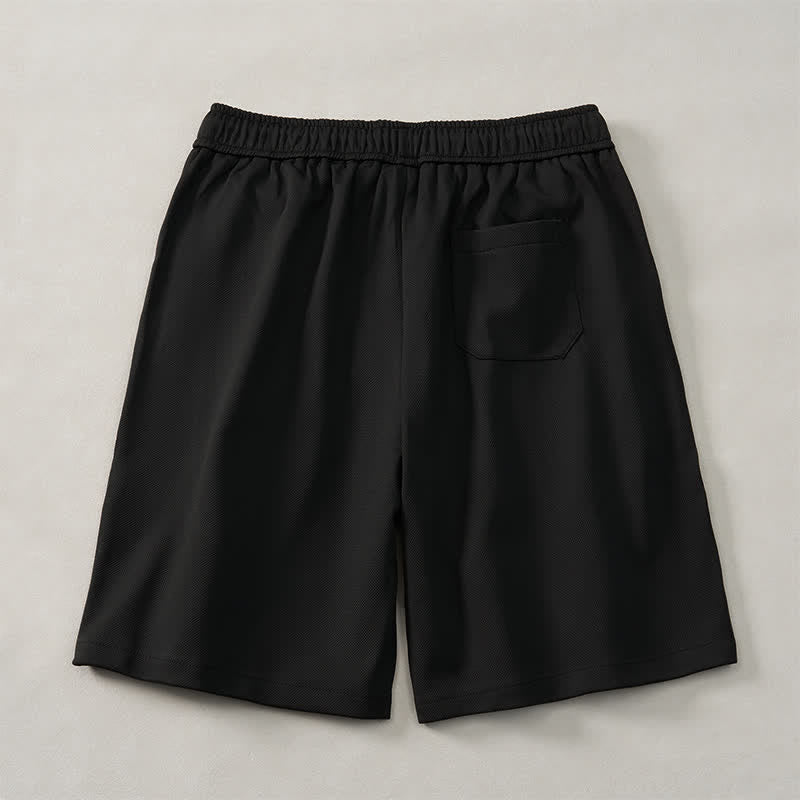 Buddha Stones Pantaloncini da uomo estivi in ​​stile boho con coulisse in vita elasticizzata e finiture geometriche, con tasche. - image 9