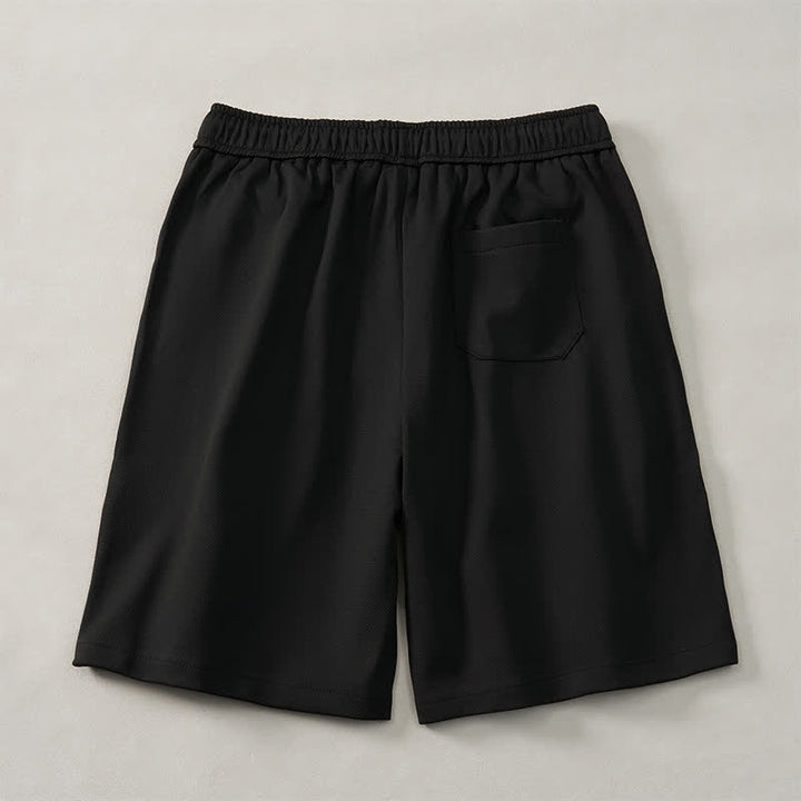 Buddha Stones Pantaloncini da uomo estivi in ​​stile boho con coulisse in vita elasticizzata e finiture geometriche, con tasche. - image 9