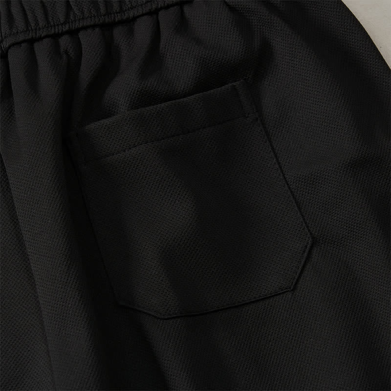 Buddha Stones Pantaloncini da uomo estivi in ​​stile boho con coulisse in vita elasticizzata e finiture geometriche, con tasche. - image 13