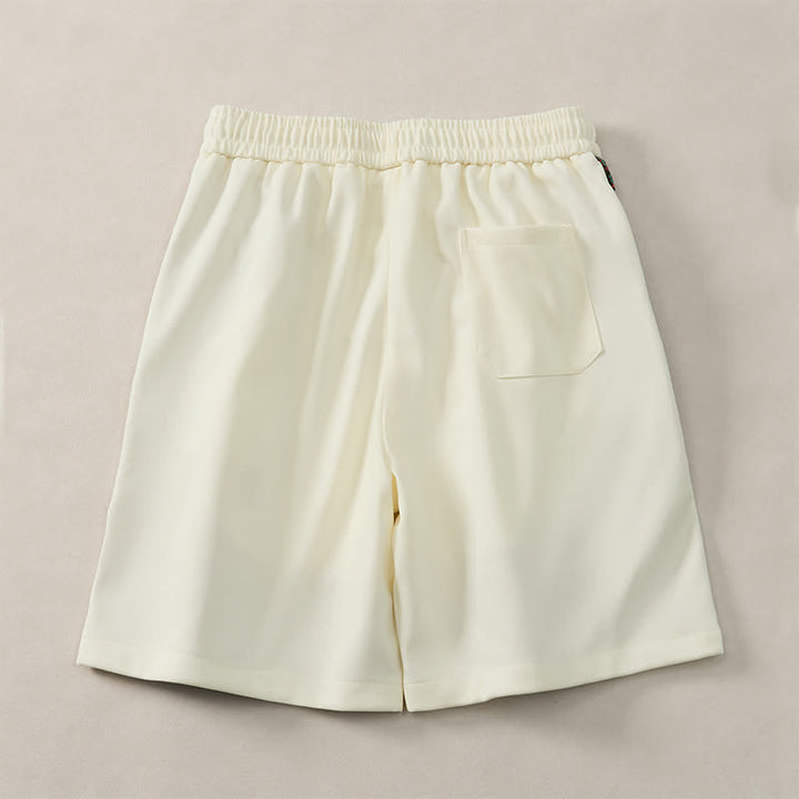 Buddha Stones Pantaloncini da uomo estivi in ​​stile boho con coulisse in vita elasticizzata e finiture geometriche, con tasche. - image 18