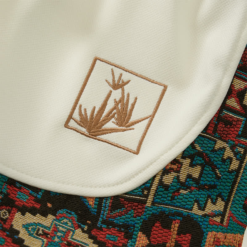 Buddha Stones Pantaloncini da uomo estivi in ​​stile boho con coulisse in vita elasticizzata e finiture geometriche, con tasche. - image 24