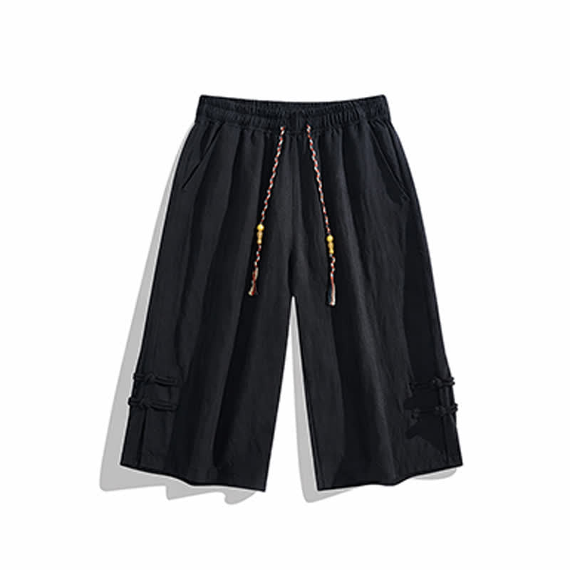 Buddha Stones Pantaloni estivi casual boho con coulisse, tinta unita, da uomo, gamba dritta, con tasca - image 13