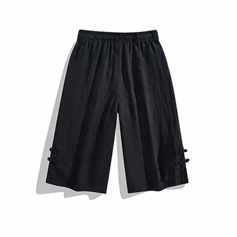 Buddha Stones Pantaloni estivi casual boho con coulisse, tinta unita, da uomo, gamba dritta, con tasca - image 14