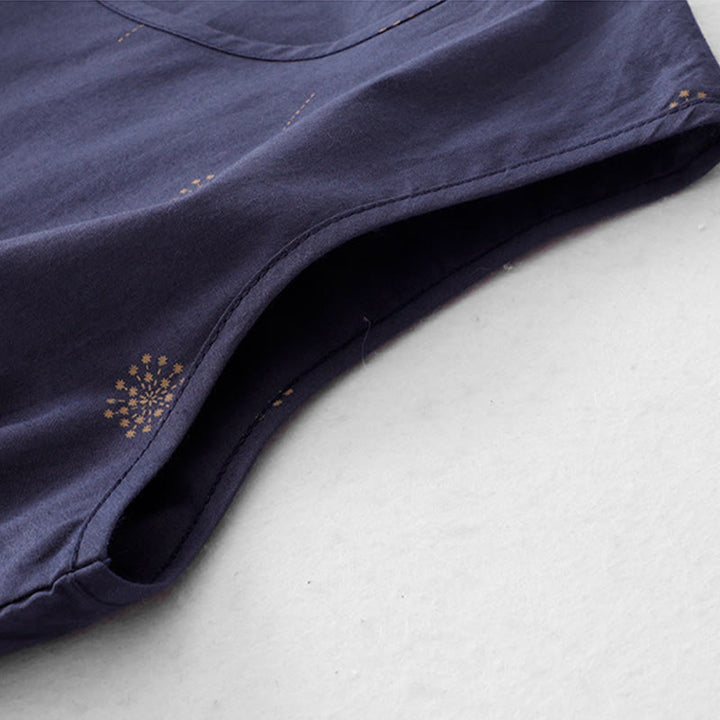 Abito midi senza maniche con stampa Buddha Stones , blu notte, con allacciatura e tasche. - image 6
