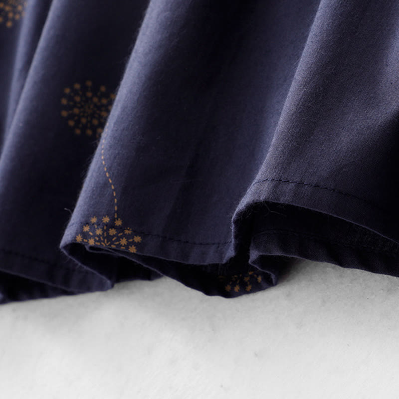Abito midi senza maniche con stampa Buddha Stones , blu notte, con allacciatura e tasche. - image 3