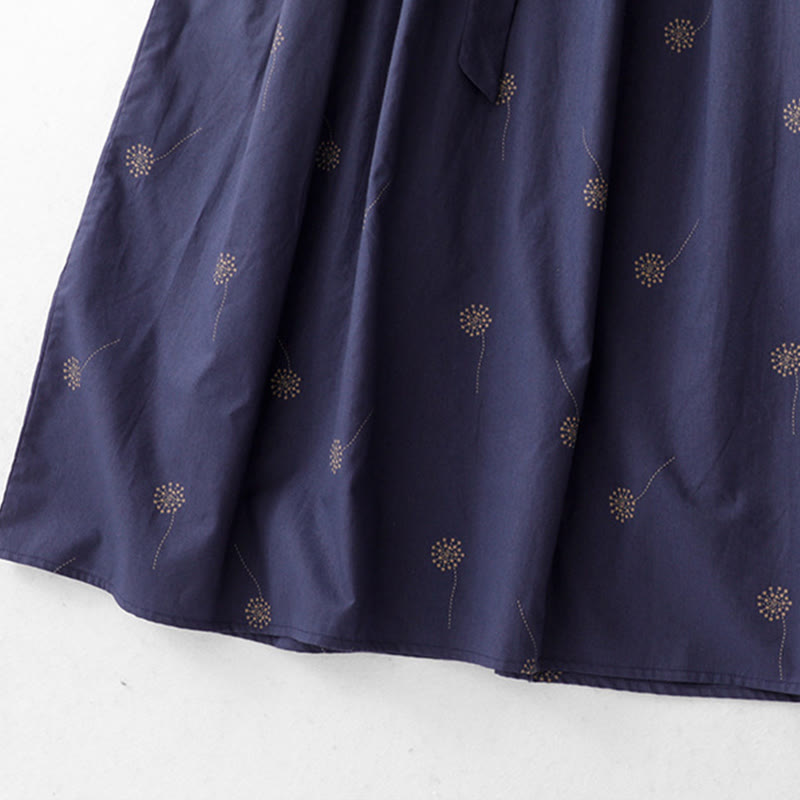 Abito midi senza maniche con stampa Buddha Stones , blu notte, con allacciatura e tasche. - image 7