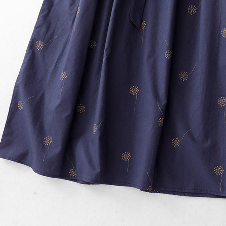Abito midi senza maniche con stampa Buddha Stones , blu notte, con allacciatura e tasche. - image 7