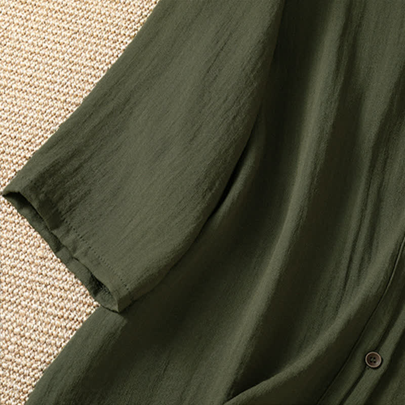 Buddha Stones Camicia da donna primaverile casual e minimalista a maniche a tre quarti con taschino applicato, tinta unita e bottoni. - image 19