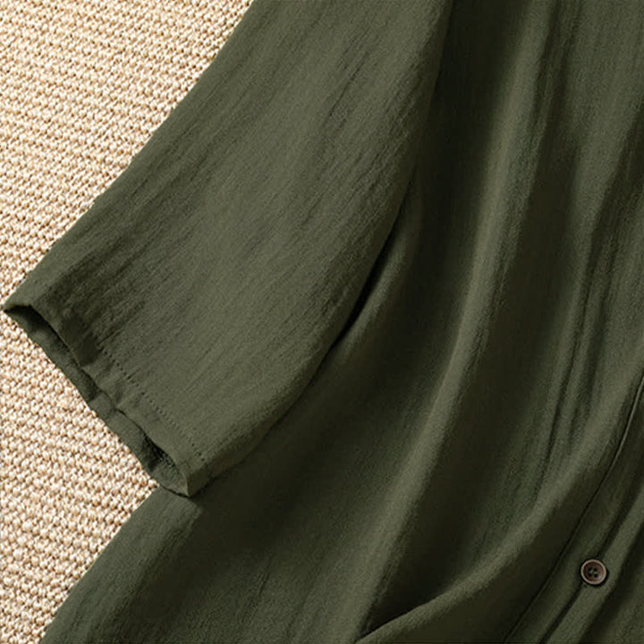 Buddha Stones Camicia da donna primaverile casual e minimalista a maniche a tre quarti con taschino applicato, tinta unita e bottoni. - image 19