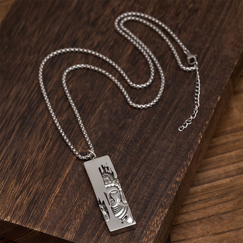 Collana con ciondolo portafortuna in stile vintage Buddha Stones Tathagata Buddha, amuleto di protezione e forza, portafortuna. - image 13
