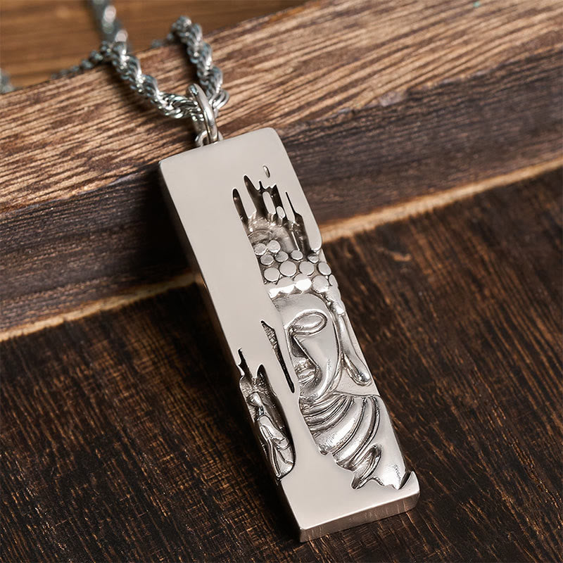 Collana con ciondolo portafortuna in stile vintage Buddha Stones Tathagata Buddha, amuleto di protezione e forza, portafortuna. - image 17