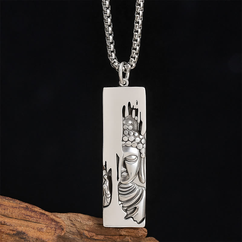 Collana con ciondolo portafortuna in stile vintage Buddha Stones Tathagata Buddha, amuleto di protezione e forza, portafortuna. - image 8