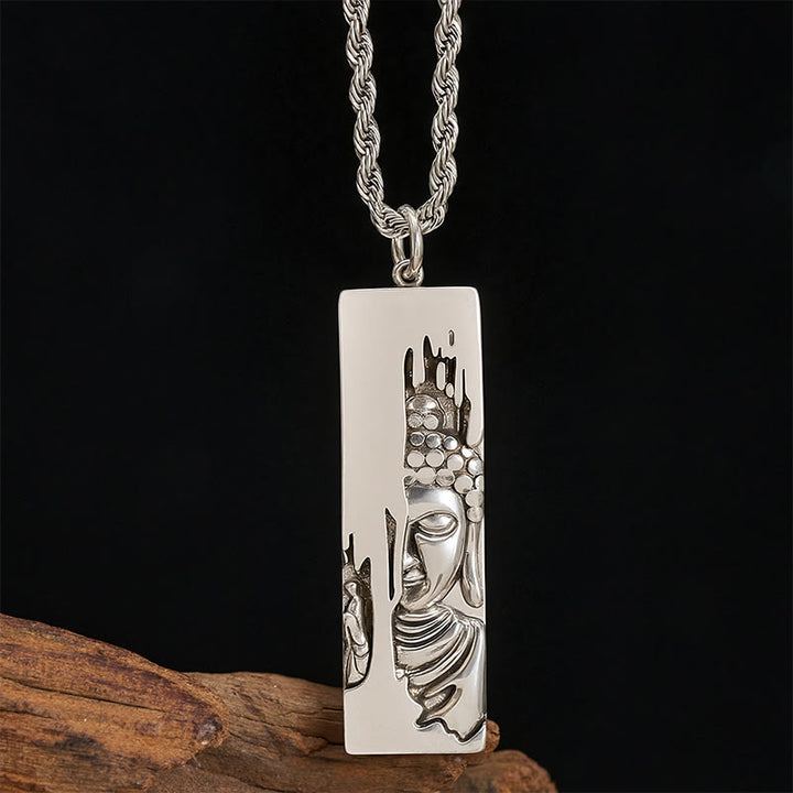 Collana con ciondolo portafortuna in stile vintage Buddha Stones Tathagata Buddha, amuleto di protezione e forza, portafortuna. - Buddha in stile vintage + catena a torsione da 60 cm - image 15