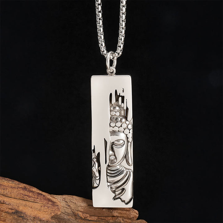 Collana con ciondolo portafortuna in stile vintage Buddha Stones Tathagata Buddha, amuleto di protezione e forza, portafortuna. - Buddha in stile vintage + catena da 80 cm - image 7