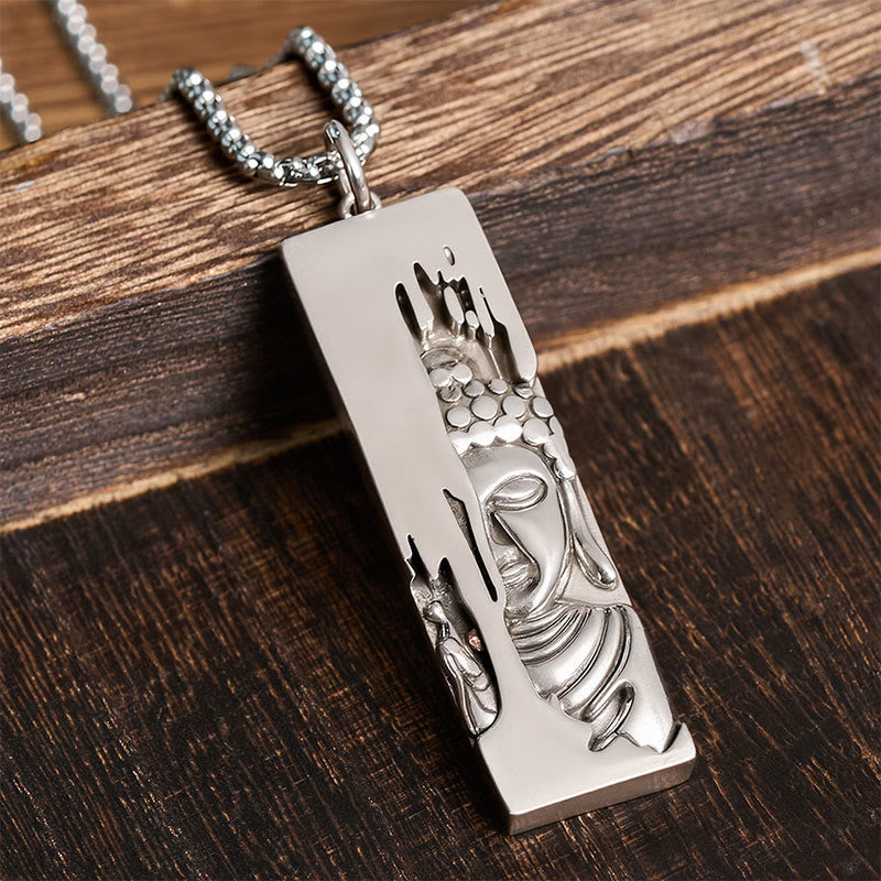 Collana con ciondolo portafortuna in stile vintage Buddha Stones Tathagata Buddha, amuleto di protezione e forza, portafortuna. - image 10