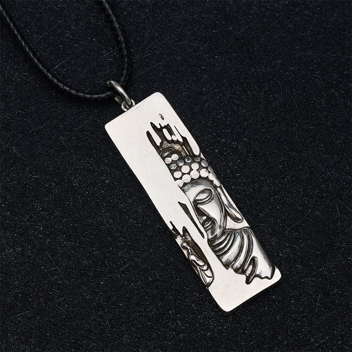 Collana con ciondolo portafortuna in stile vintage Buddha Stones Tathagata Buddha, amuleto di protezione e forza, portafortuna. - image 3